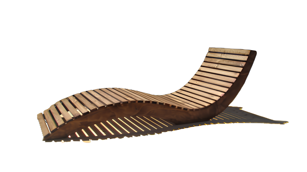 Reposera de Madera Curva para Jardin