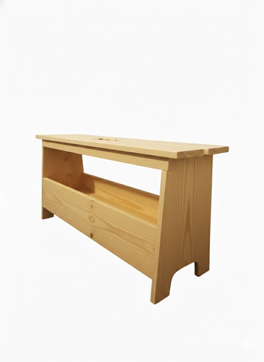 Banca Baúl Organizadora de Madera Sólida: Edición Lanzamiento