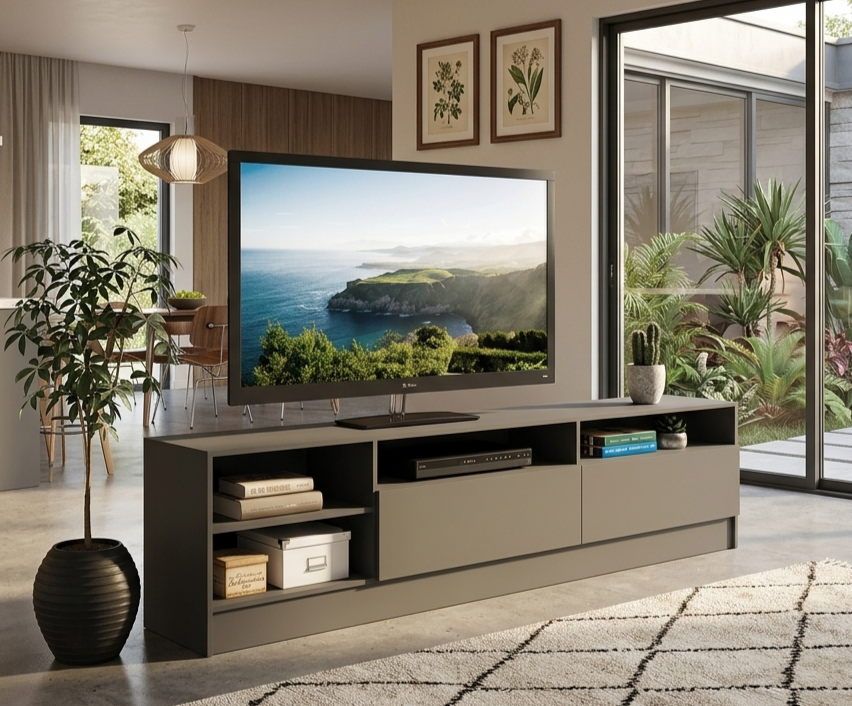 Rack TV Nórdico Moderno 160 cm – Mueble de Entretenimiento Minimalista